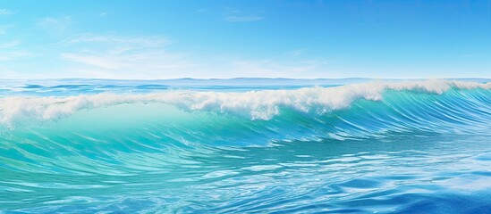 Obraz premium Sea waves in broad daylight. Creative banner. Copyspace image