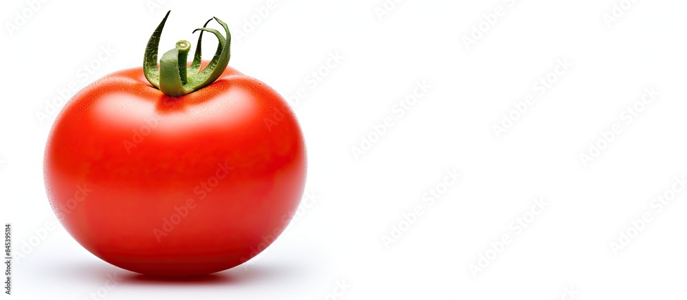 Aufkleber tomato on a whit background. creative banner. copyspace image