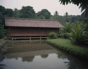 Obraz premium house on the river