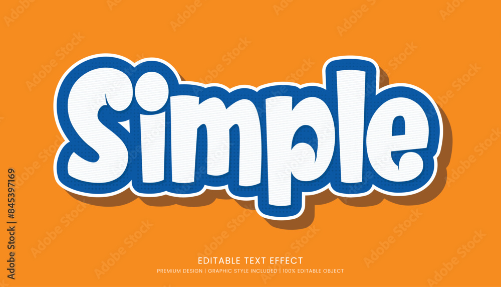Fototapete editable 3d text effect template bold typography and abstract style