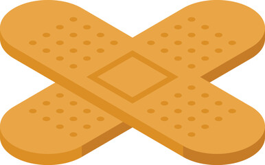 Two beige adhesive bandages are forming a cross shape, providing essential protection and promoting healing for a wound