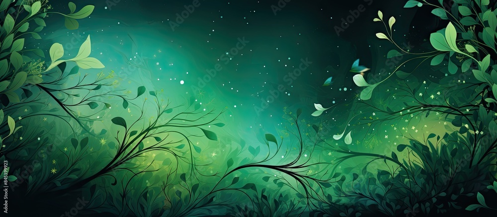Aufkleber abstract green background of nature in motion. creative banner. copyspace image