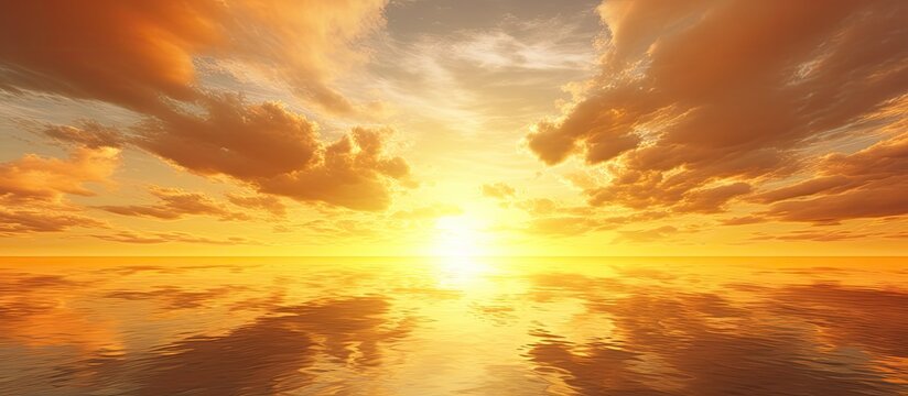 Liquid gold sunset. Creative banner. Copyspace image