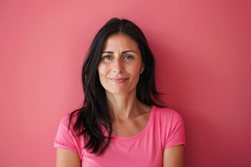 Fototapeta premium A close up portrait of a woman with a subtle smile
