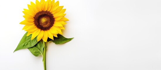 sunflower isolated on white background. Creative banner. Copyspace image