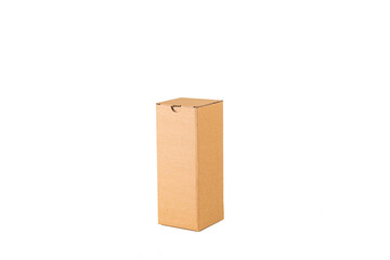Cardboard box on white background