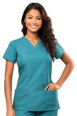 Fototapeta premium PNG Mexican female doctor portrait scrubs adult.
