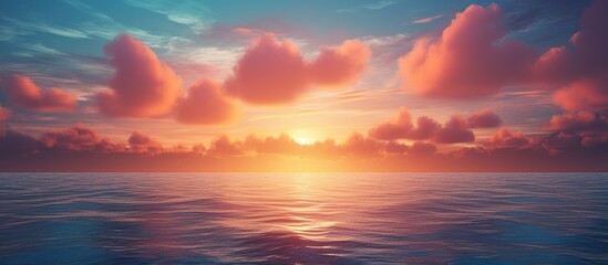 sunset over sea. Creative banner. Copyspace image