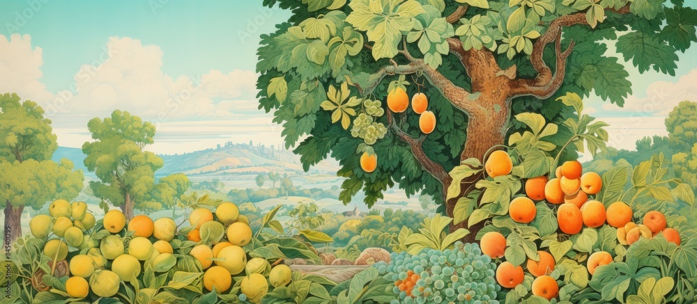 Poster pear tree. creative banner. copyspace image