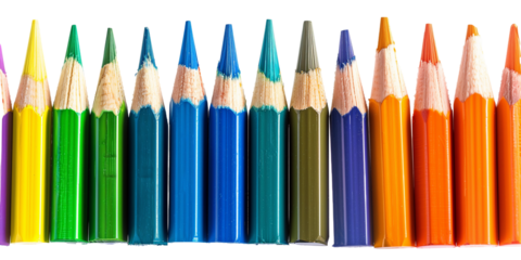 Set of Colored Pencils Arranged in Gradient