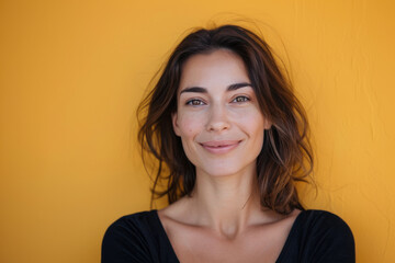 Fototapeta premium A close up portrait of a woman with a subtle smile