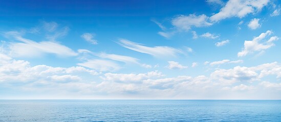 Obraz premium Blue peaceful horizon. Creative banner. Copyspace image