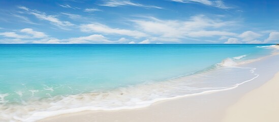 Fototapeta premium Beautiful sky on the beach. Creative banner. Copyspace image