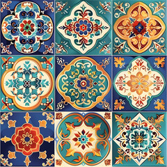 wallpaper, tiles or carpet in a seamless pattern.