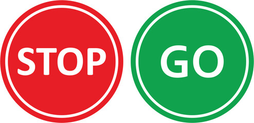 Stop sign and go sign vector