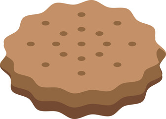 Round wheat cracker with small holes is looking delicious