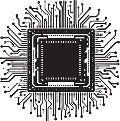 Motherboard chip central processing unit symbol cpu digital high technology
