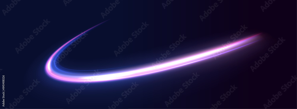 Leinwandbilder Speed connection vector background. A large set of low-poly designs made of thin lines in the form of branches, spirals and arcs. Light and stripes moving fast over dark background.	