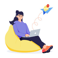 Ready to use flat illustration of sending messages 