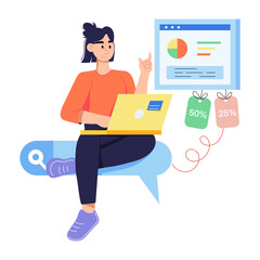 Latest flat illustration depicting marketing management 