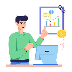 Trendy flat illustration depicting sales management 
