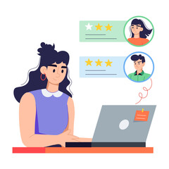 Here’s a flat illustration of customer feedback 