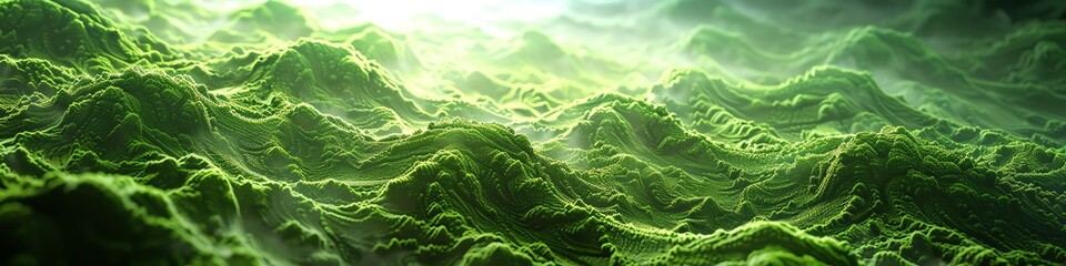 Abstract nature background, vibrant colors, fluid shapes, organic patterns, lush greenery, soft focus, high detail, serene atmosphere, calming visual appeal