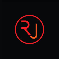 RJ JR letter logo design vector template