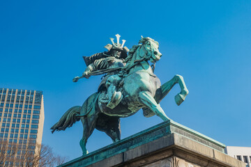 Obraz premium 皇居外苑 楠木正成の騎馬像