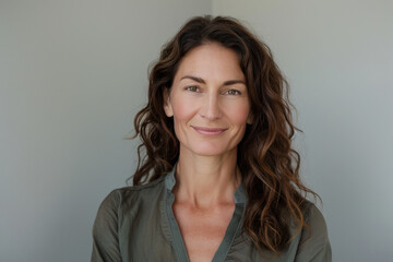 Fototapeta premium A close up portrait of a woman with a subtle smile