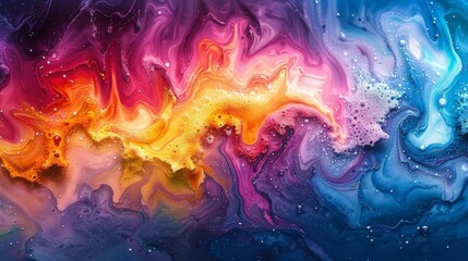 Vibrant abstract background with swirling colors that resemble melting liquid mixing together