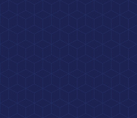 Fototapeta premium Geometric Vector Seamless Pattern Blue dashed line