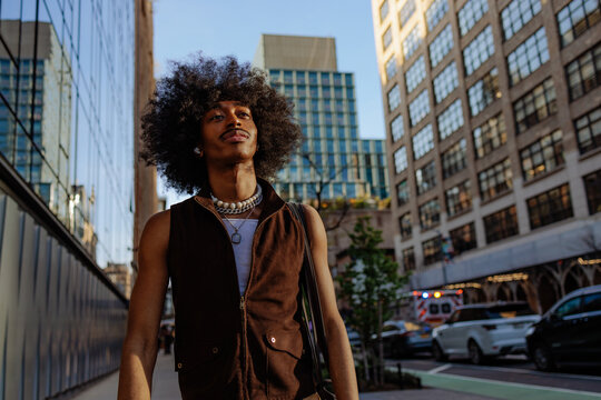 Cool urban style portrait with skyline