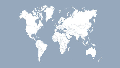 World map. Modern color vector map. Silhouette map	
