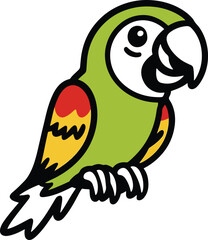 Colorful Parrot vector art illustration