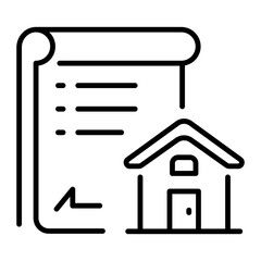 A handy line style icon of property paper 