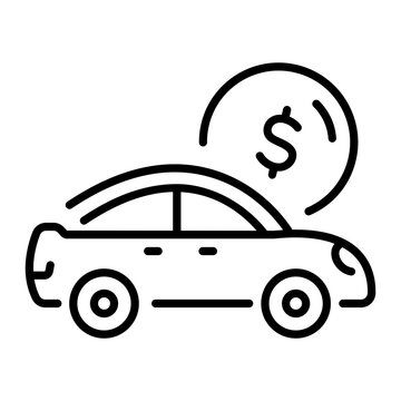 recommend clip art: Trendy outline icon of car loan 