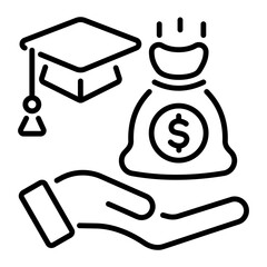 An icon of education funds in line style 