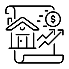 Home value line style icon 