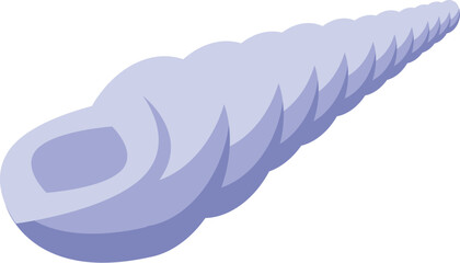 Minimalist illustration featuring a long purple seashell, ideal for nature and ocean related designs