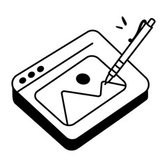 Premium hand drawn icon of web content 
