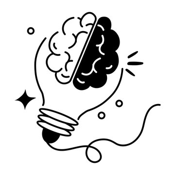 Latest hand drawn icon of creative thinking 