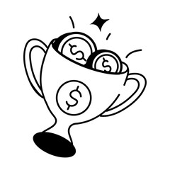 Check this doodle icon depicting financial success 