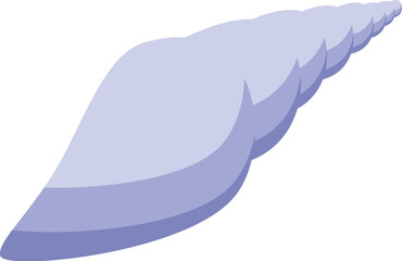 Simple illustration of a big light purple seashell lying in perspective view