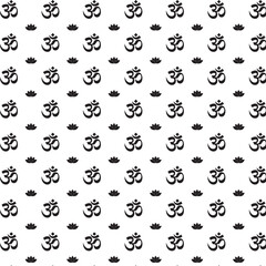 Pattern of Om, Devanagari script and Indian lotus