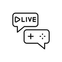 Game streaming outline icons, minimalist vector illustration ,simple transparent graphic element .Isolated on white background