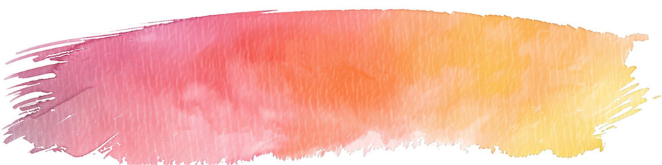 Colorful Abstract Watercolor Brush Stroke in Pink, Orange, and Yellow Tones