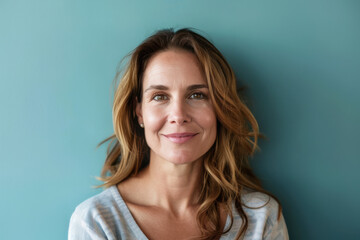 A close up portrait of a woman with a subtle smile