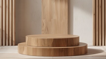 In this timeless and refined display, an empty oak podium stands as a symbol of strength and tradition, its rich wood grain and solid construction creating a sense of stability and authenticity,