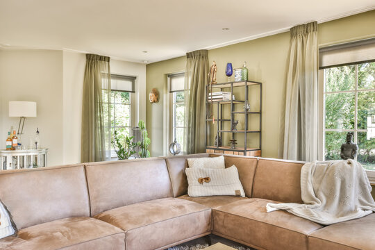 Elegant living room with contemporary furniture and decor